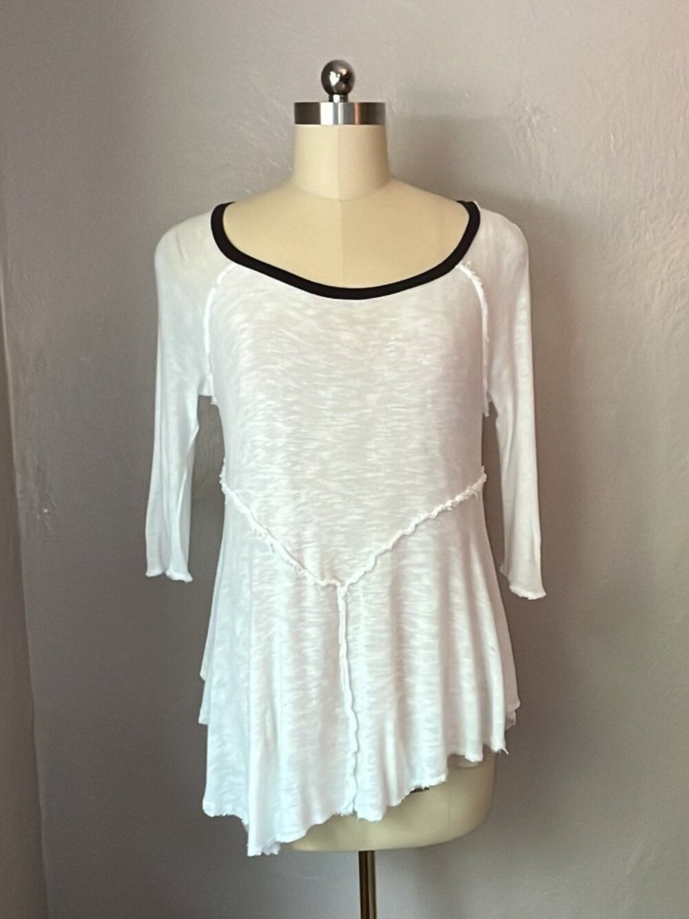 Free People Intimately FP Asymmetrical Tunic Top White Flowy Knit Large